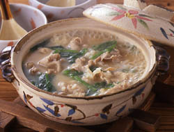 豚肉とほうれん草の雑炊