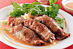 “ヘルシー＆簡単” 野菜の豚肉巻きレンジ蒸し