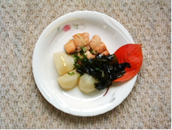 鮭のわかめ蒸し煮